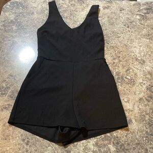 Cross back Black short Romper